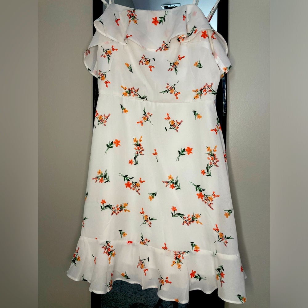 Ruffle white floral ROW•A dress